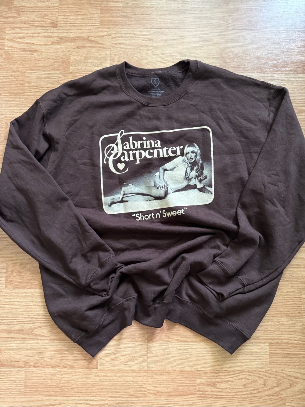 Sabrina Carpenter Short n' Sweet Tour Mocha Brown Crewneck Sweatshirt 2XL